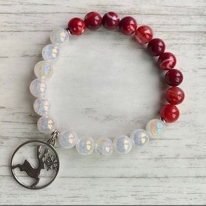 Beaded gemstone crystal bracelet